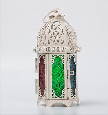 moroccan colorful stained glass iron scented candle holder