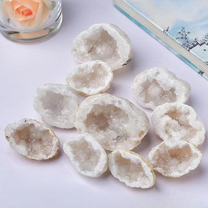 ten morocco agate cave white crystal cave ornament on the table