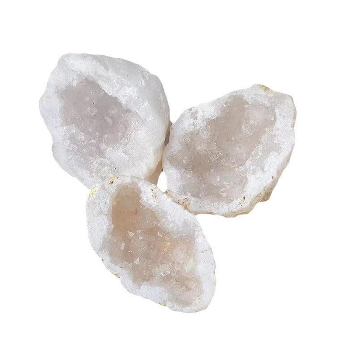 three morocco agate cave white crystal cave ornament on the table