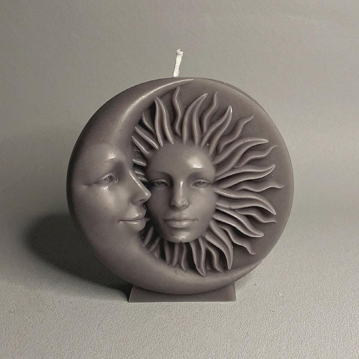 grey mythical goddess sun moon face aromatherapy scented candles