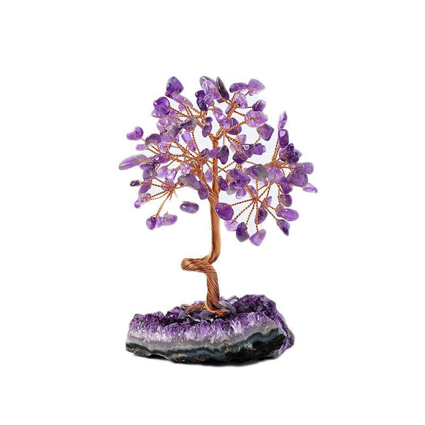 natural amethyst cluster crystal bonsai tree