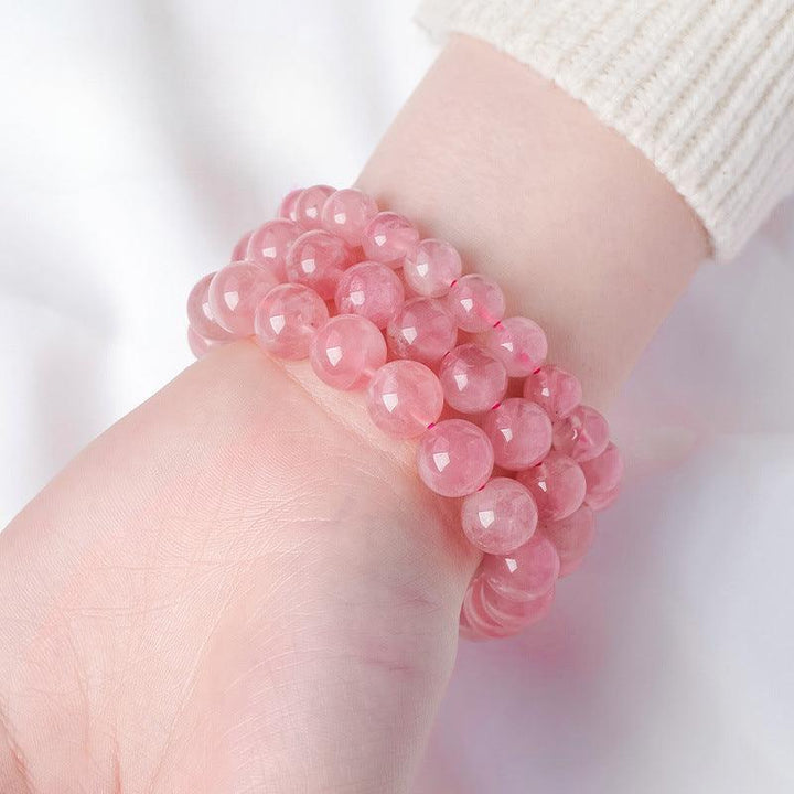 Rose Quartz crystal aquamarine beaded crystal bracelet