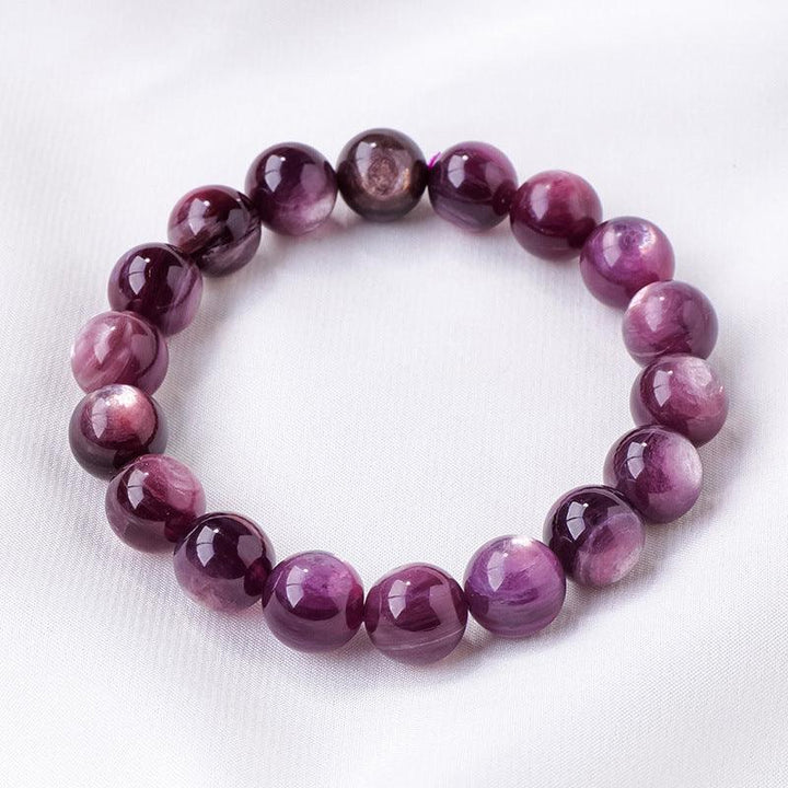 Lepidolite crystal aquamarine beaded crystal bracelet