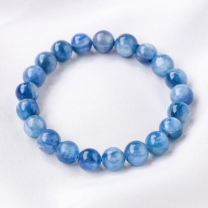 Blue Kyanite crystal aquamarine beaded crystal bracelet