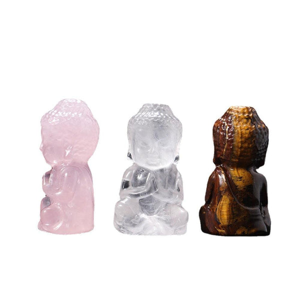 natural crystal baby buddha carving ornament