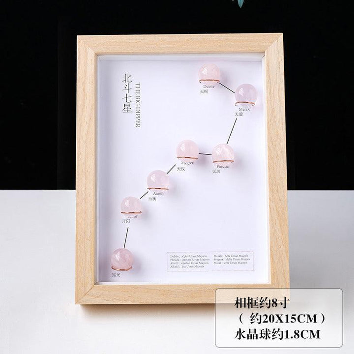 size of natural crystal big dipper photo frame display