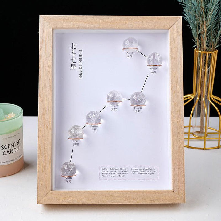 Clear Quartz crystal big dipper photo frame display