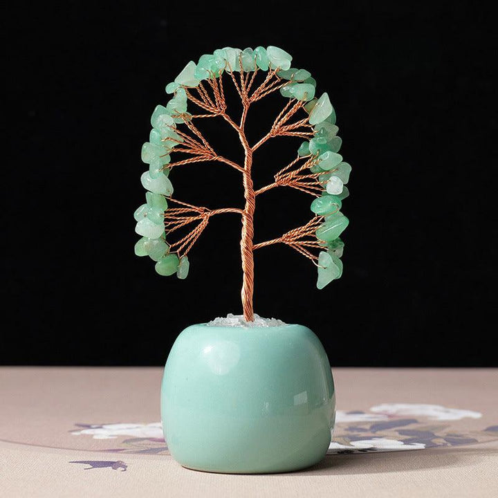 aventurine crystal bonsai tree with vase base