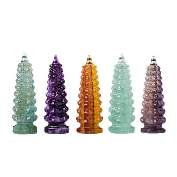 natural crystal fluorite wenchang pagoda nine tier tower