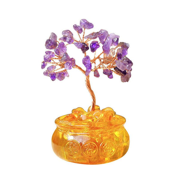 natural crystal glass bowl bonsai tree of wealth