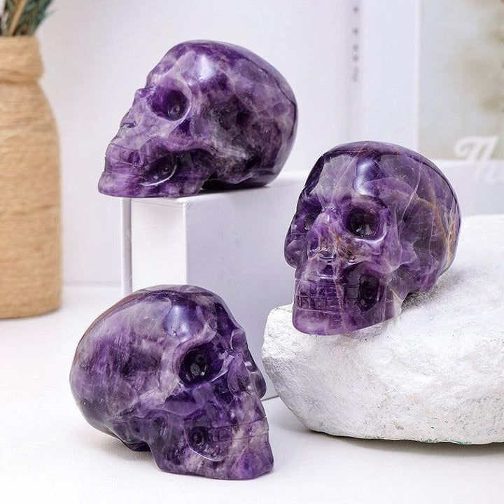 natural crystal gothic skull sculpture ornament