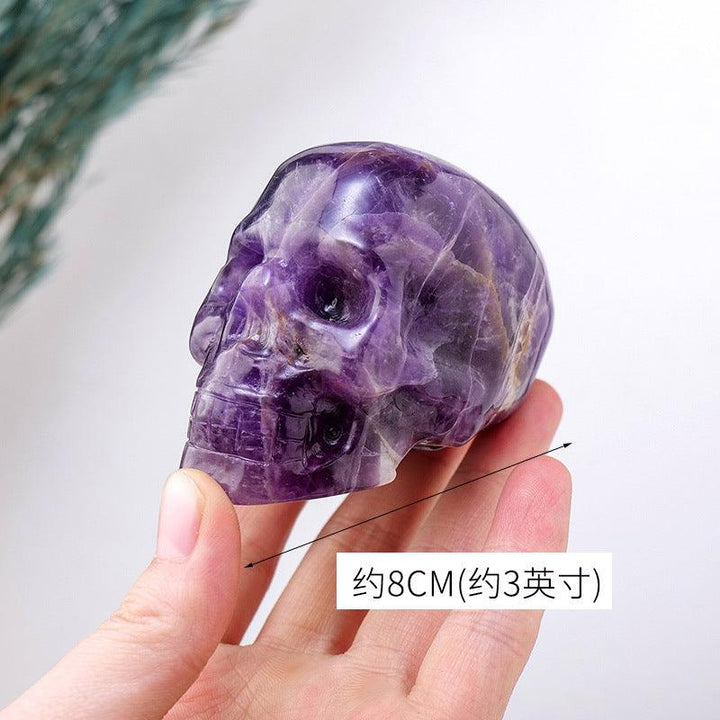 amethyst crystal gothic skull sculpture ornament