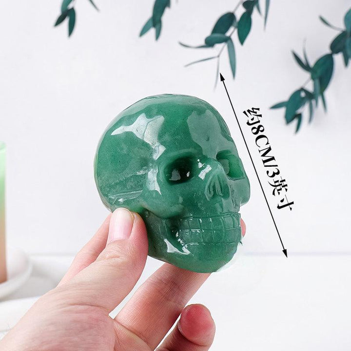 aventurine crystal gothic skull sculpture ornament