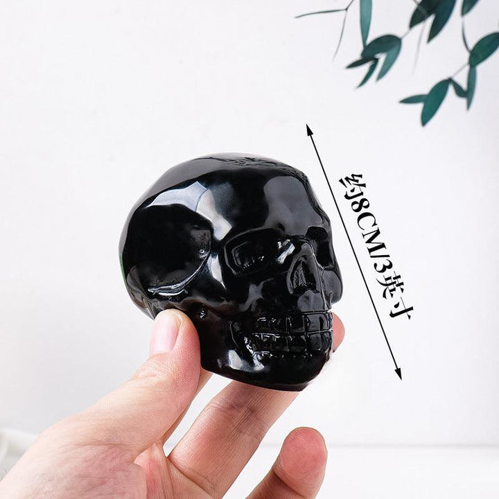 obsidian crystal gothic skull sculpture ornament