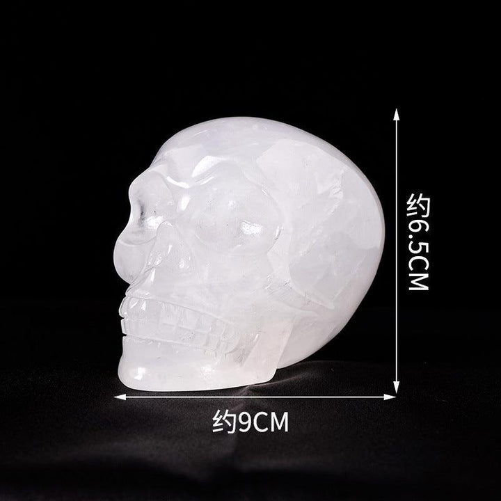 Clear Quartz crystal gothic skull sculpture ornament