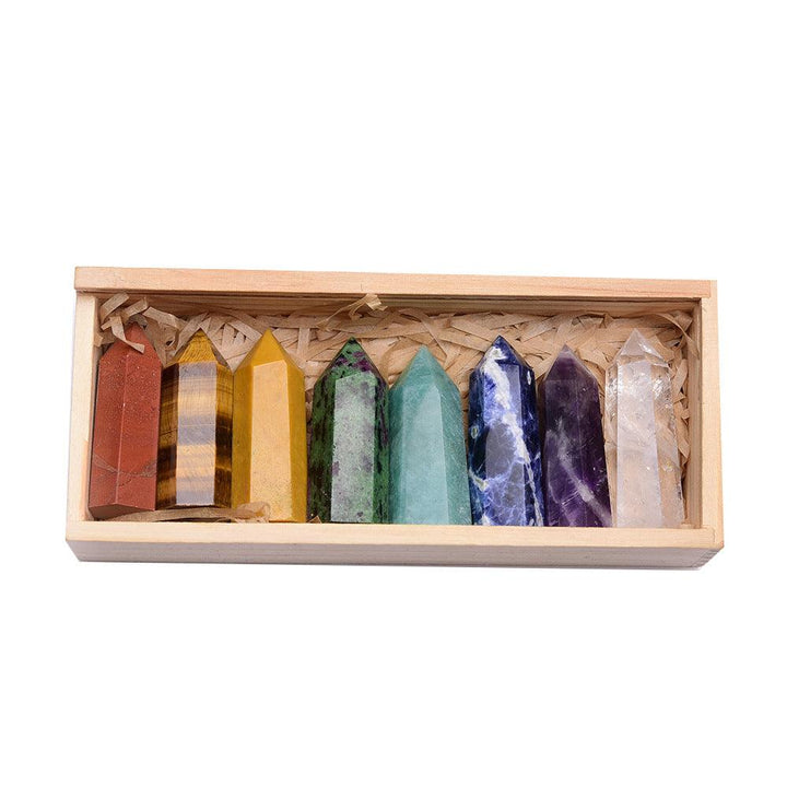 natural crystal hexagonal prism tower gift set