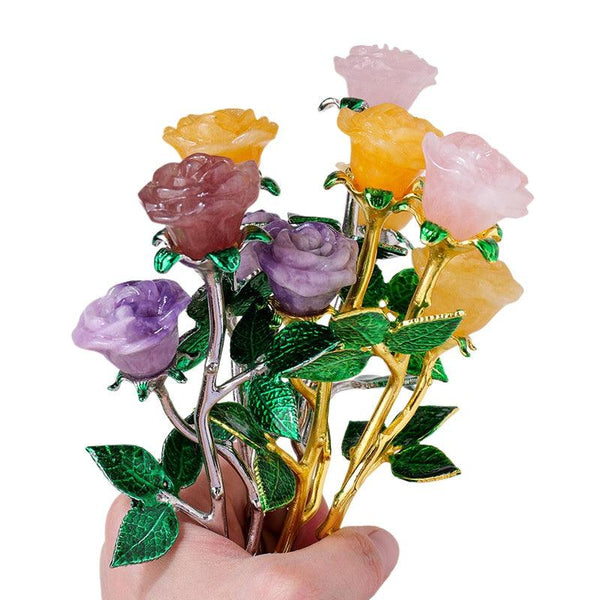 natural crystal rose home decor ornaments