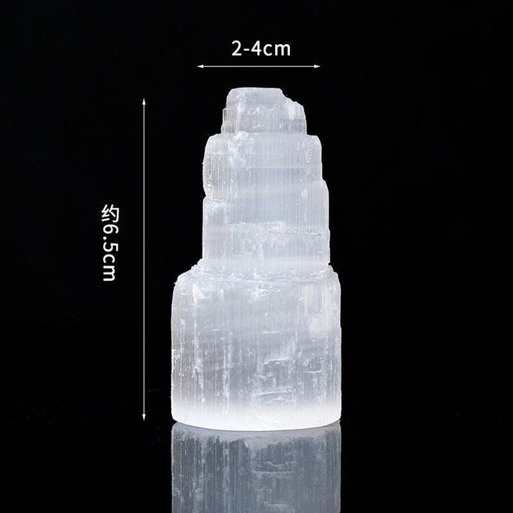 size of natural crystal selenite tower with led night light