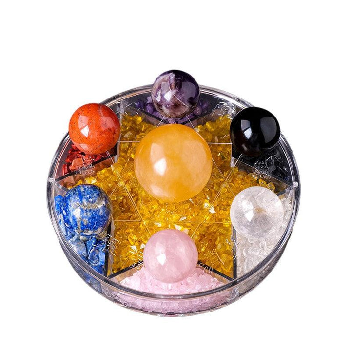 natural crystal sphere seven star array wealth bowl