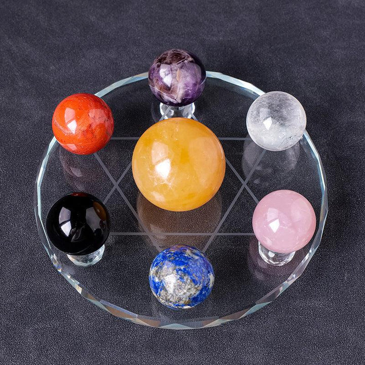 details of natural crystal sphere seven star array wealth bowl