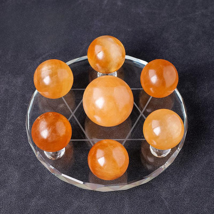 topaz crystal sphere seven star array wealth bowl without crystal stones