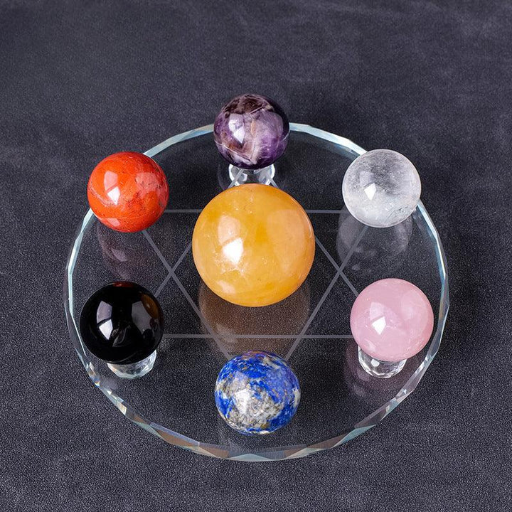 rainbow crystal sphere seven star array wealth bowl without crystal stones