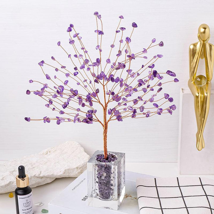 amethyst crystal starry sky bonsai tree