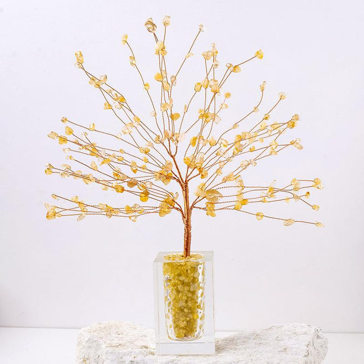 citrine crystal starry sky bonsai tree