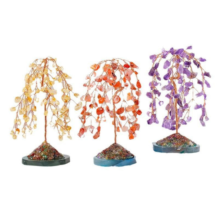 natural gemstone willow shaped crystal bonsai tree