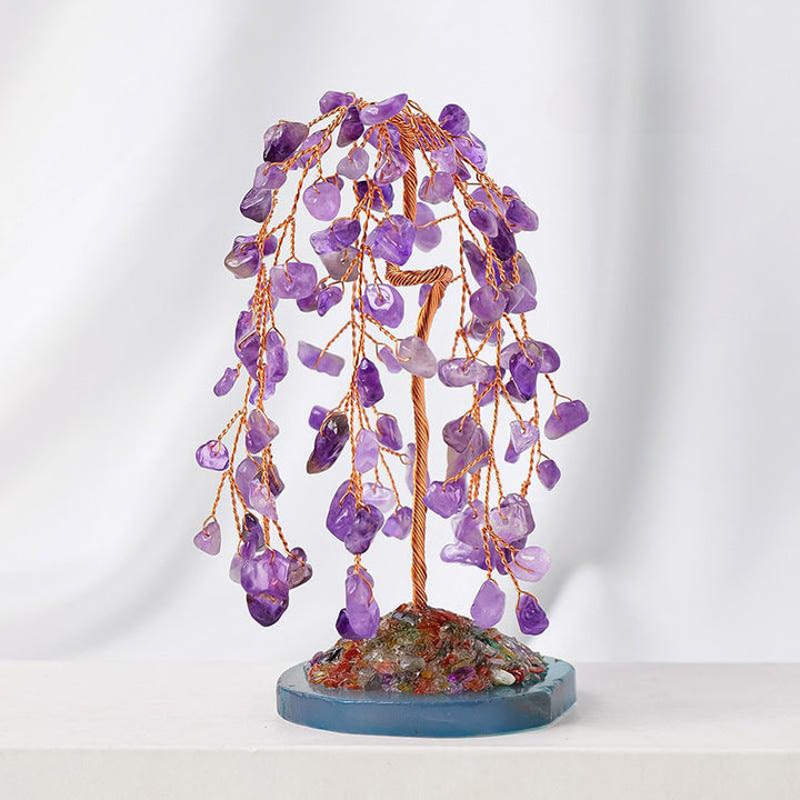 amethyst gemstone willow shaped crystal bonsai tree