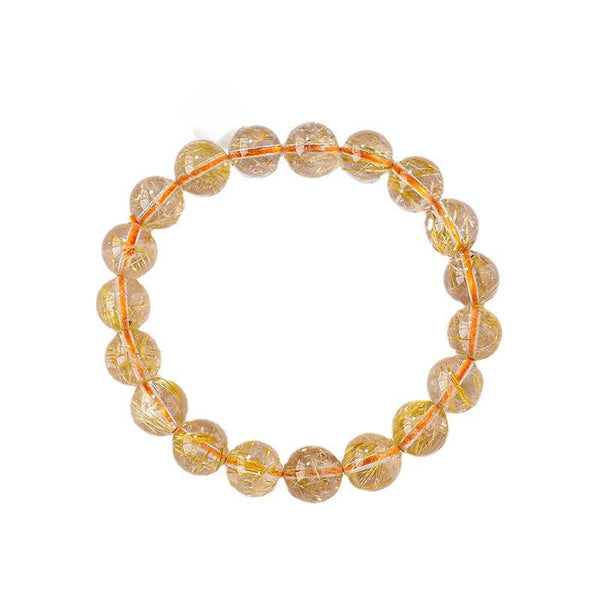 natural golden rutilated quartz beaded bracelet