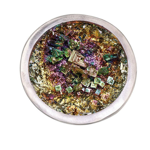 natural multicolored bismuth crystal treasure bowl ornament