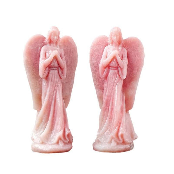 natural pink opal crystal angel carving ornament