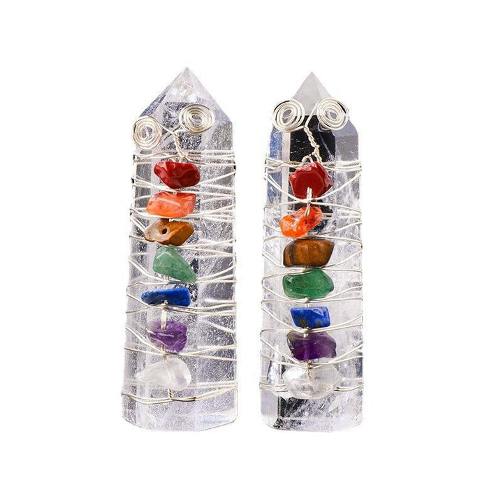 natural rainbow crystal stone tower