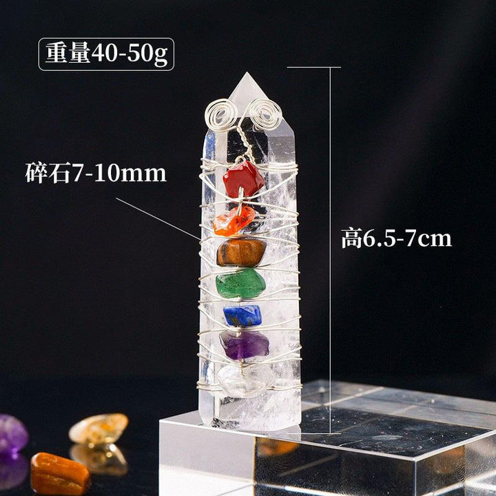 size of natural rainbow crystal stone tower