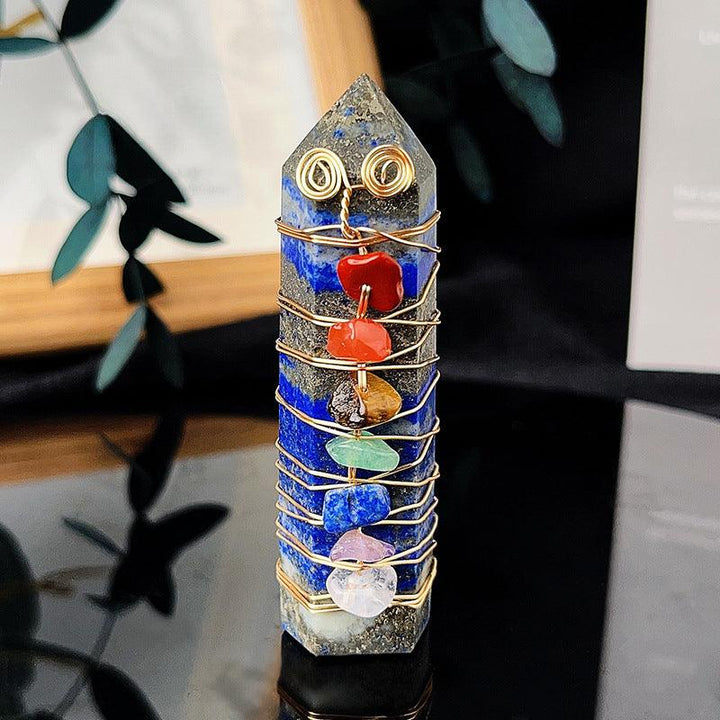 lapis lazuli natural rainbow crystal stone tower