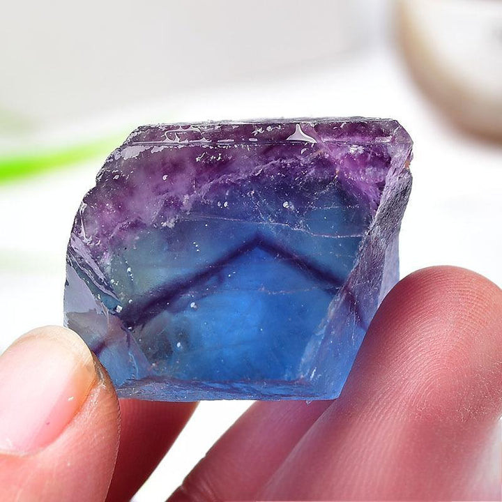 details of natural rainbow fluorite crystal raw stone fluorite