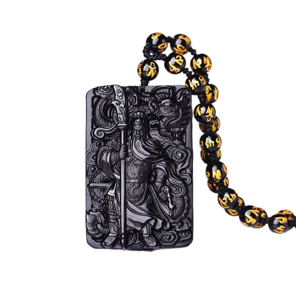 obsidian-crystal-guan-yu-protection-and-peace-pendant-necklace