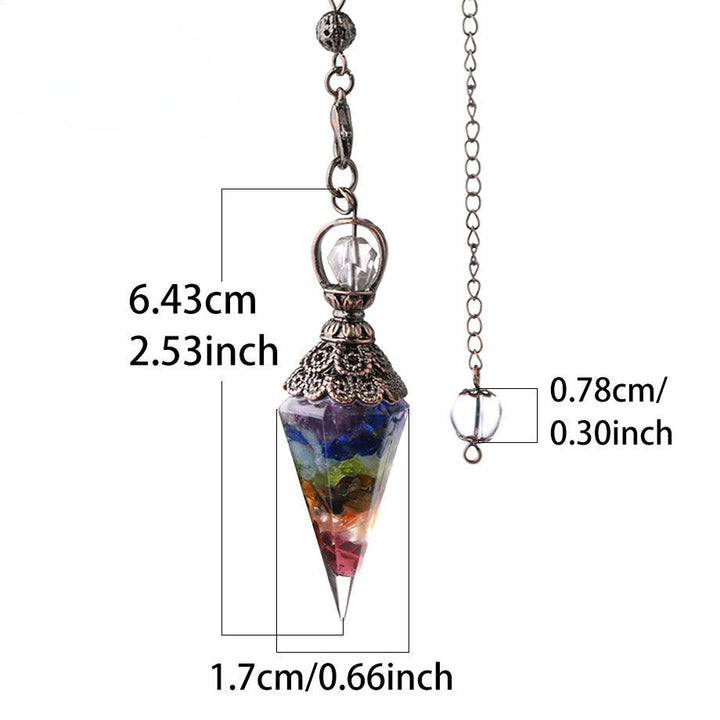 size of pendulum crystal healing gemstone hexagonal point pendant