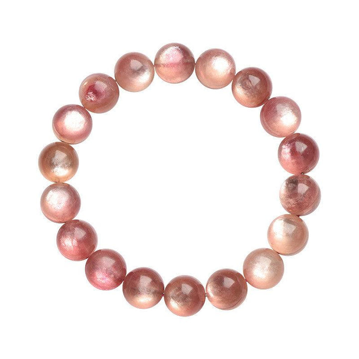 pink lithium mica bead crystal bracelet