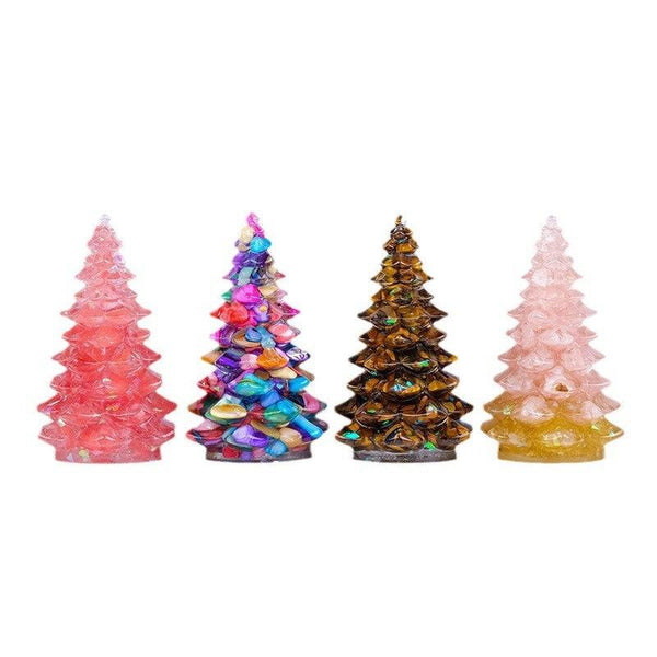 rainbow crystal christmas tree sculpture ornament