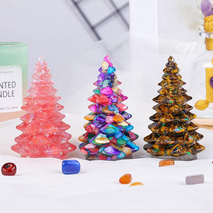 rainbow crystal christmas tree sculpture ornament