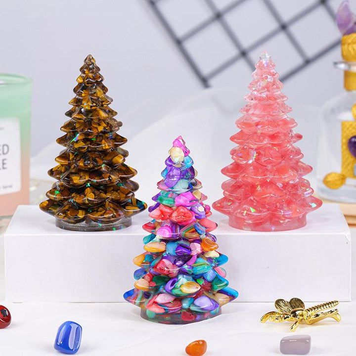 rainbow crystal christmas tree sculpture ornament