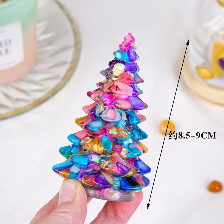 rainbow crystal christmas tree sculpture ornament