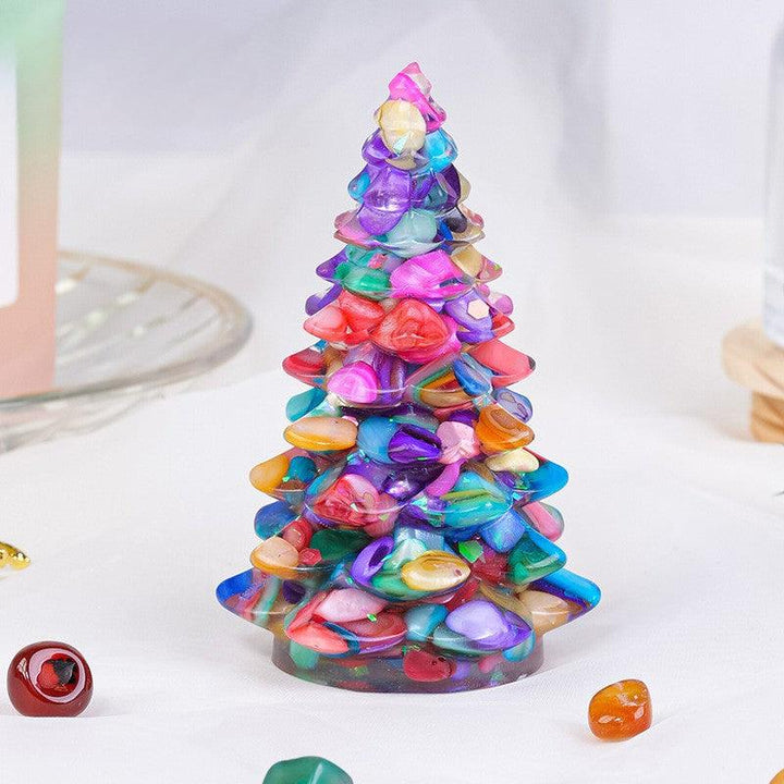 rainbow crystal christmas tree sculpture ornament