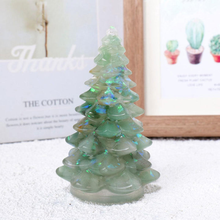 aventurine crystal christmas tree sculpture ornament