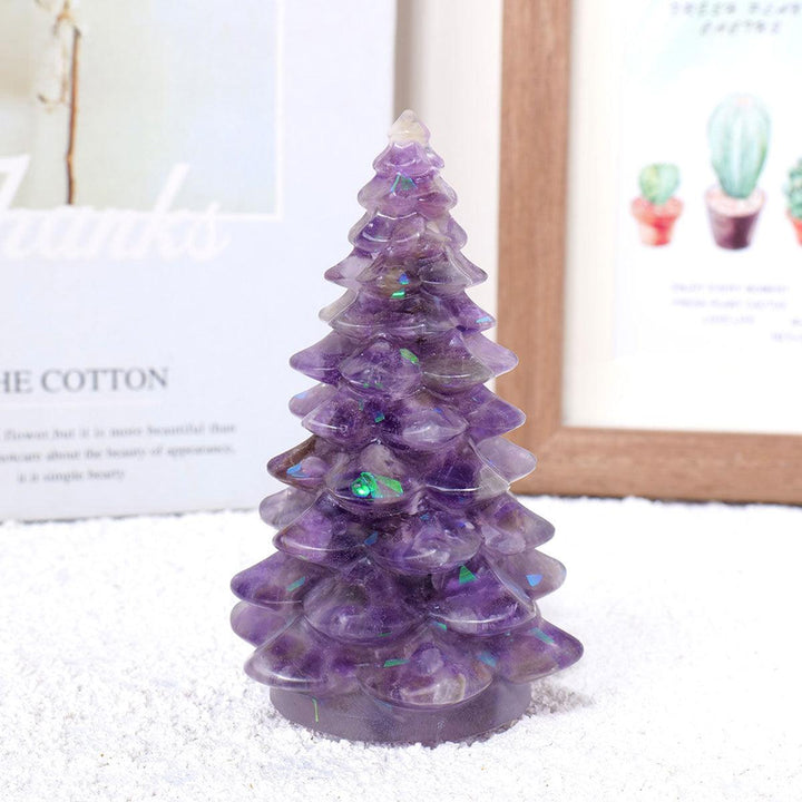 amethyst crystal christmas tree sculpture ornament