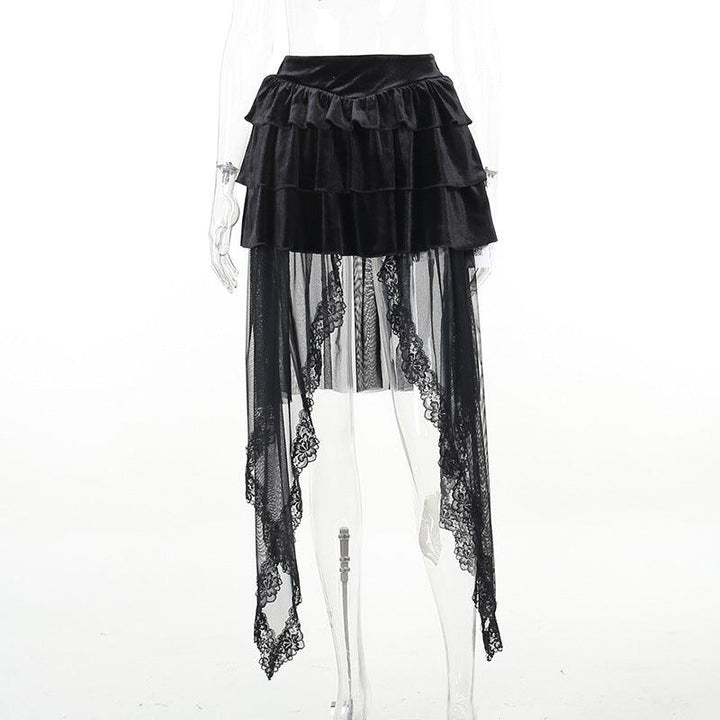 black gothic corset halter skirt