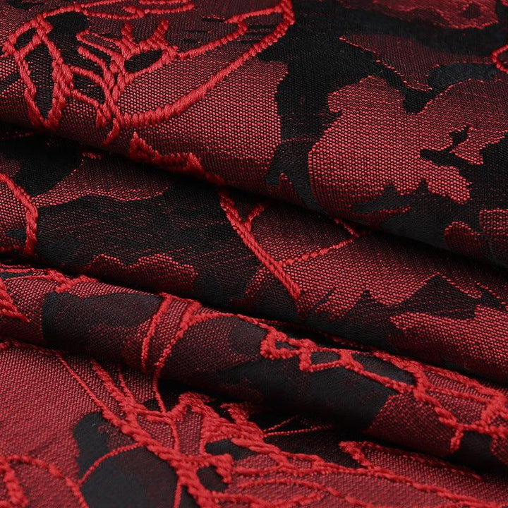 details of a red and black gothic lolita sexy short dress