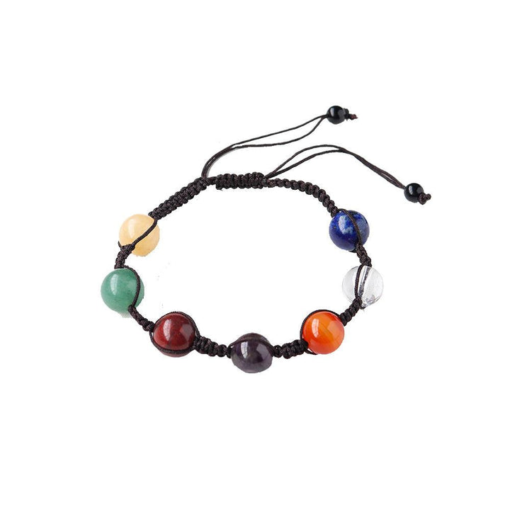 seven chakra gemstone round bead crystal bracelet